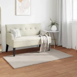 vidaXL Antislip vloerkleed van imitatie konijnenbont OLITE Beige