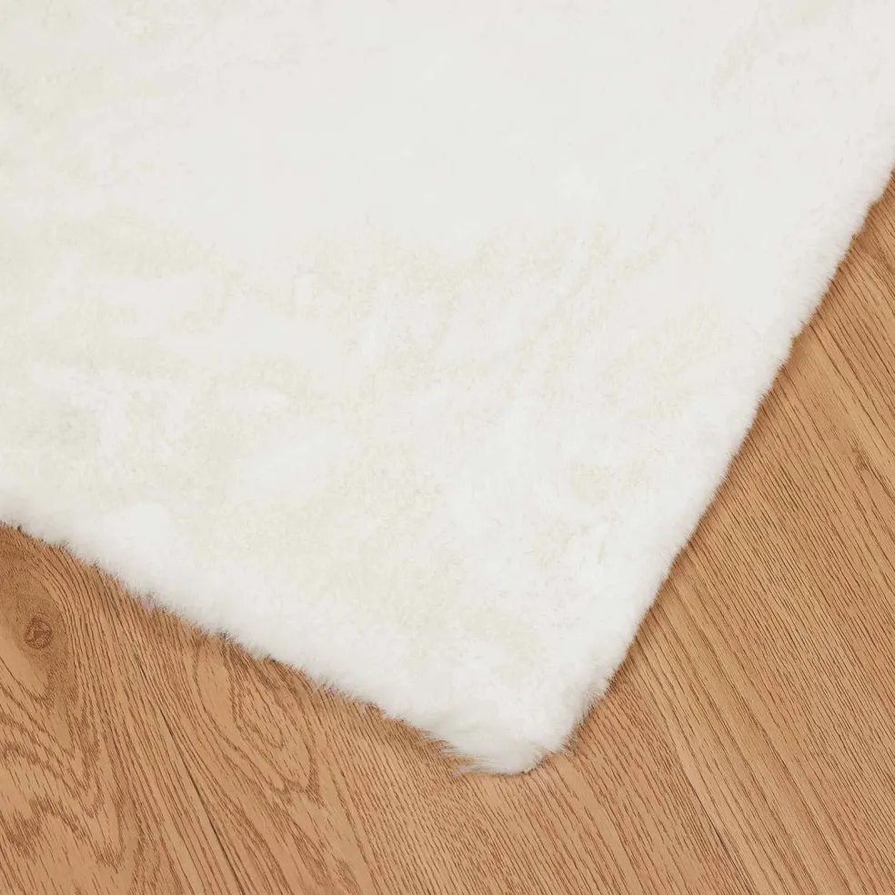 vidaXL Antislip vloerkleed van imitatie konijnenbont OLITE