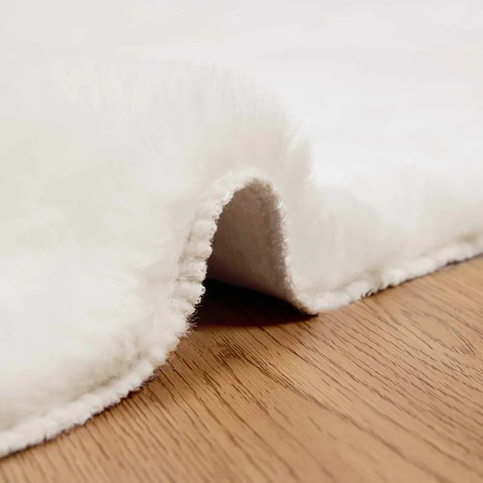 vidaXL Antislip vloerkleed van imitatie konijnenbont OLITE