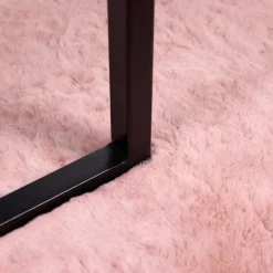 vidaXL Antislip vloerkleed van imitatie konijnenbont OLITE Roze