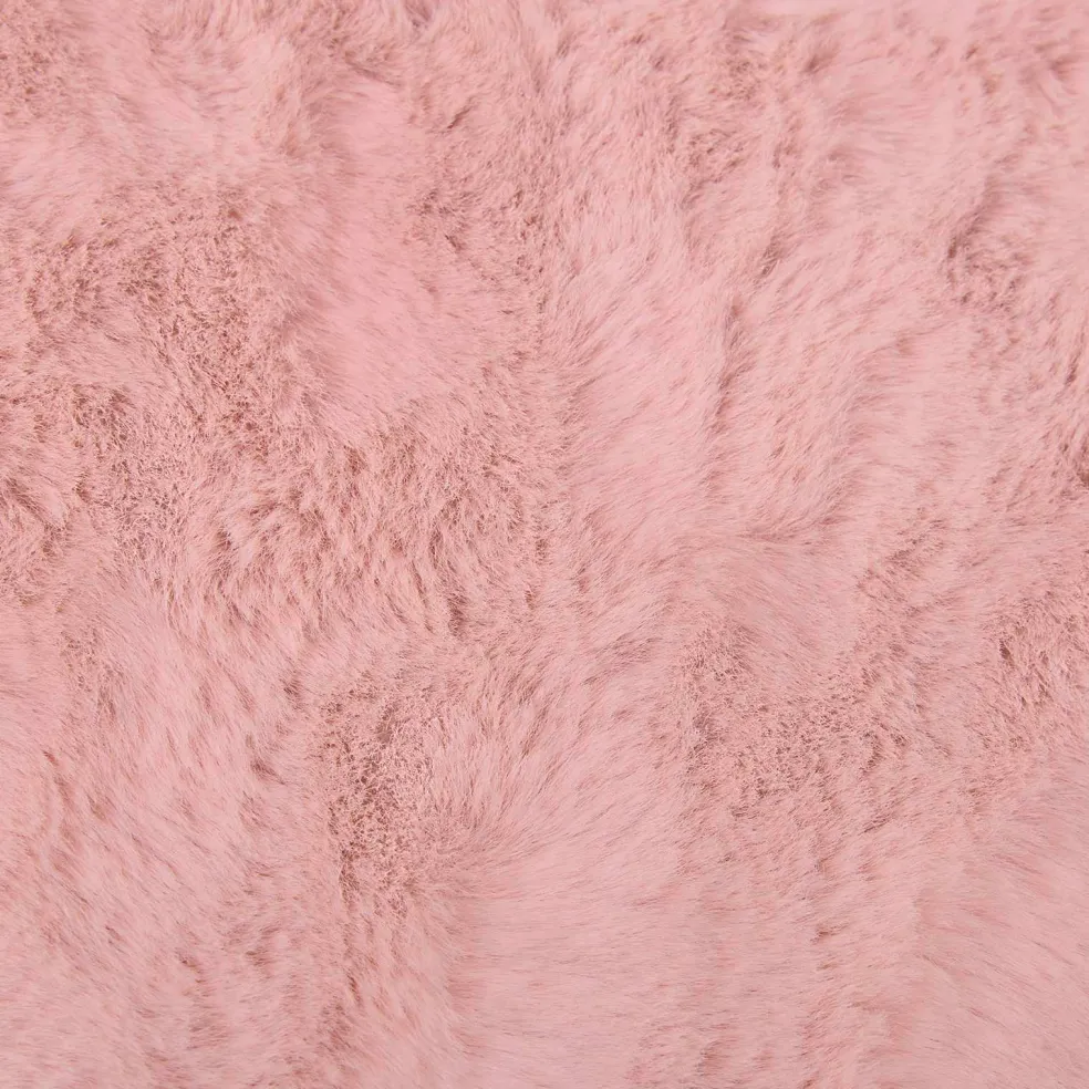 vidaXL Antislip vloerkleed van imitatie konijnenbont OLITE Roze