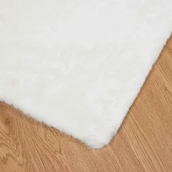 vidaXL Antislip vloerkleed van imitatie konijnenbont OLITE Wit