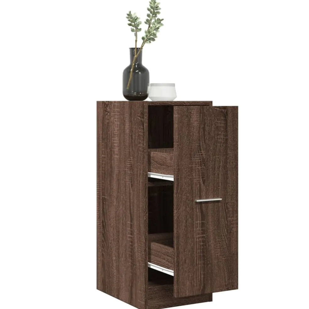 vidaXL Apothekerskast 30x41x77,5 cm bewerkt hout bruin eikenkleurig