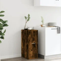 vidaXL Apothekerskast 30x41x77,5 cm bewerkt hout gerookt eikenkleurig