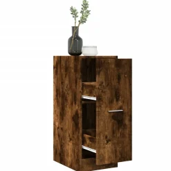 vidaXL Apothekerskast 30x41x77,5 cm bewerkt hout gerookt eikenkleurig
