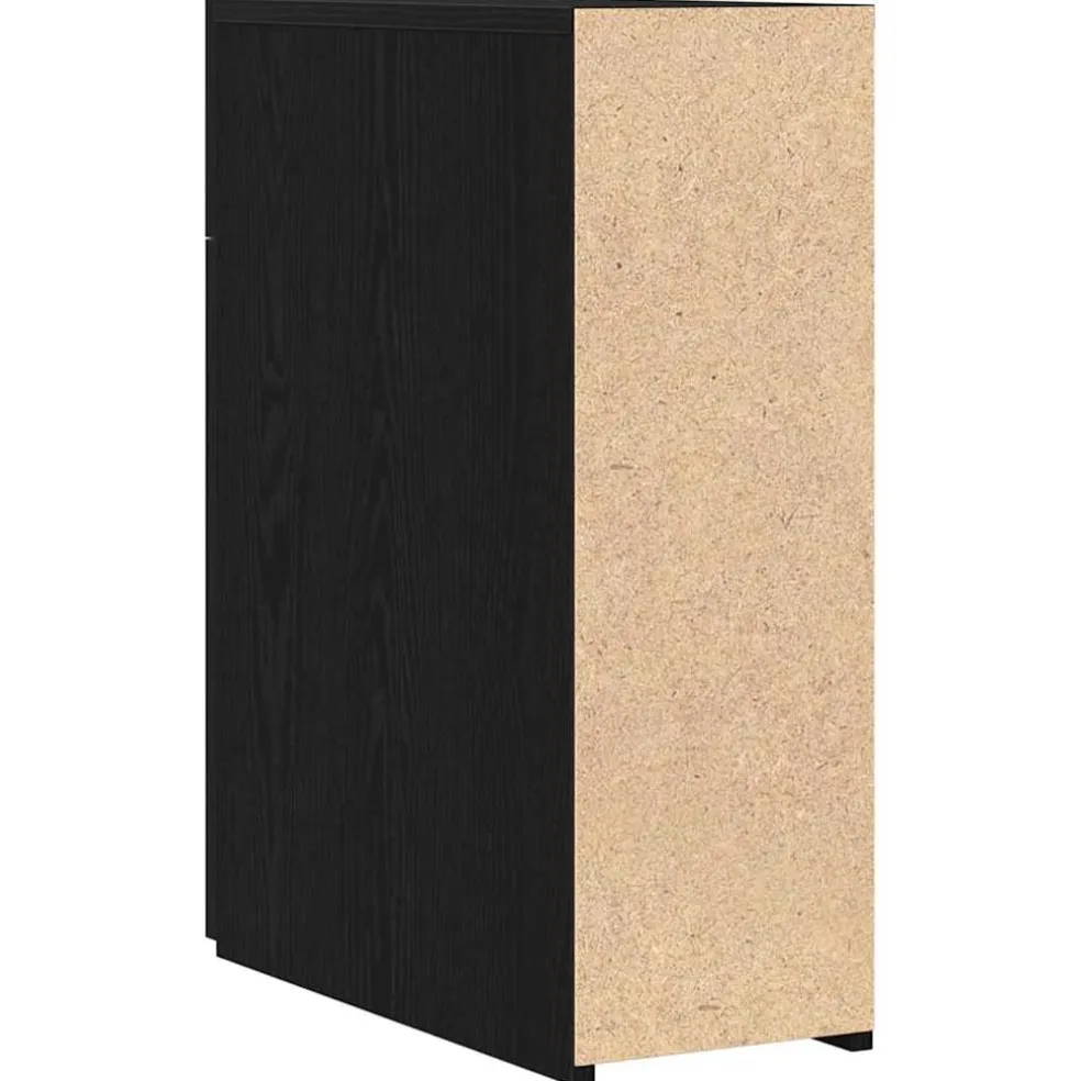 vidaXL Apothekerskast 20 x 45,5 x 60 cm Bewerkt hout Zwart Eiken