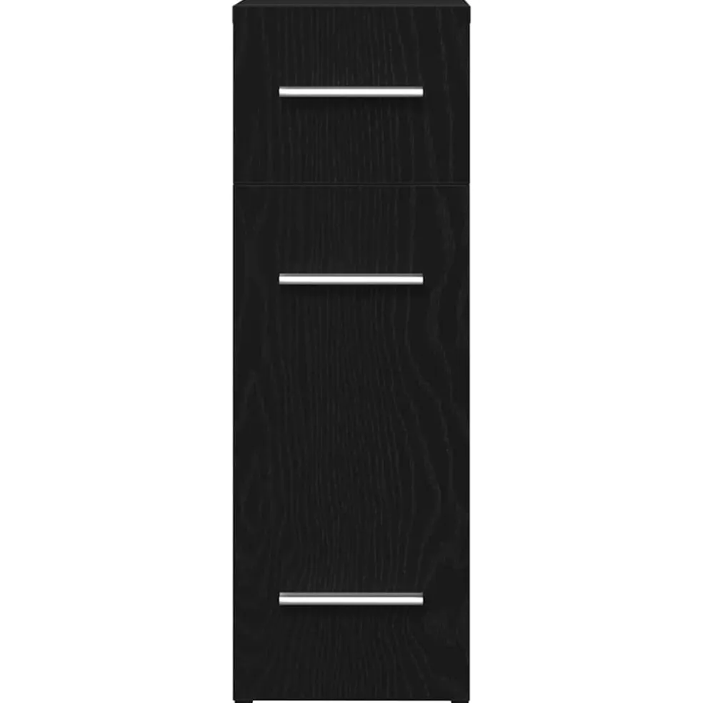 vidaXL Apothekerskast 20 x 45,5 x 60 cm Bewerkt hout Zwart Eiken