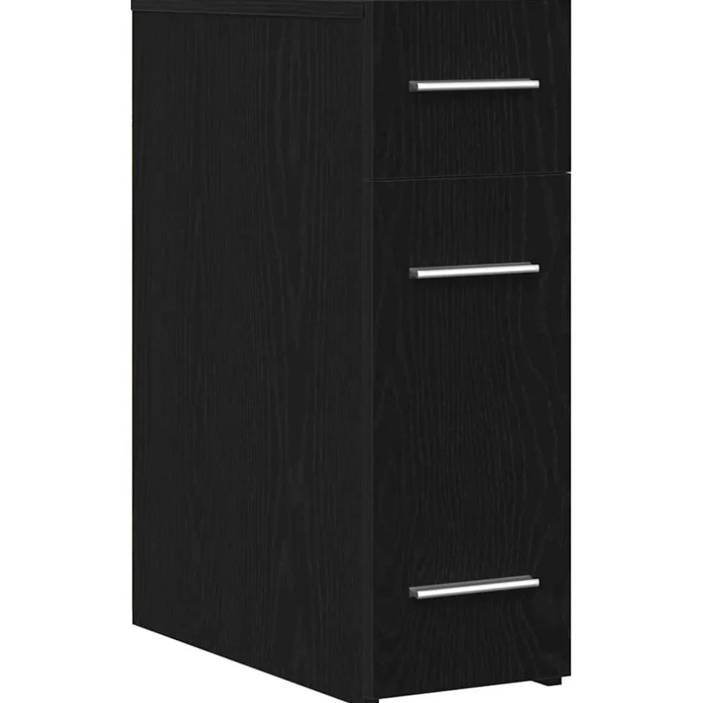 vidaXL Apothekerskast 20 x 45,5 x 60 cm Bewerkt hout Zwart Eiken