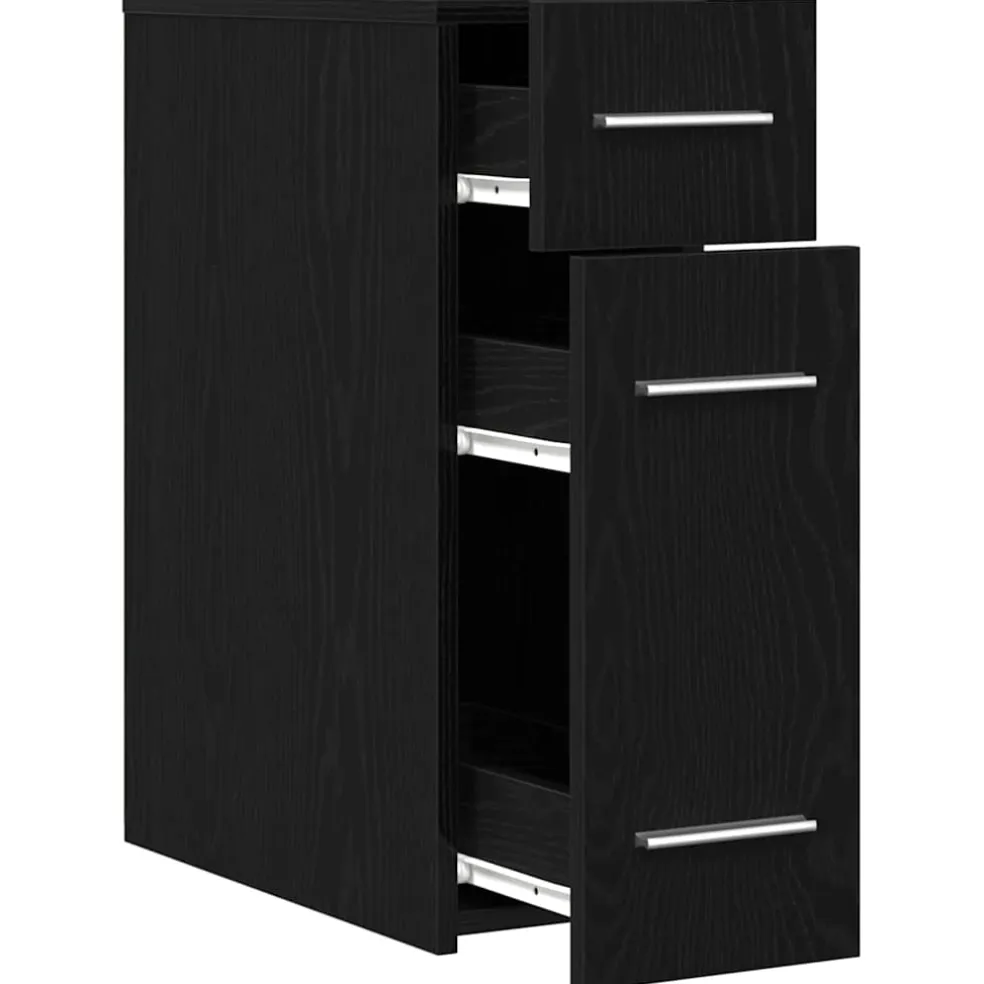 vidaXL Apothekerskast 20 x 45,5 x 60 cm Bewerkt hout Zwart Eiken