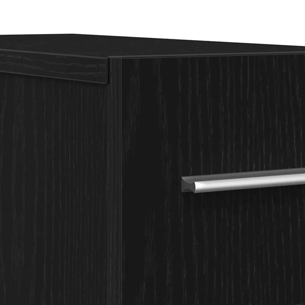 vidaXL Apothekerskast 20 x 45,5 x 60 cm Bewerkt hout Zwart Eiken