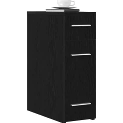 vidaXL Apothekerskast 20 x 45,5 x 60 cm Bewerkt hout Zwart Eiken