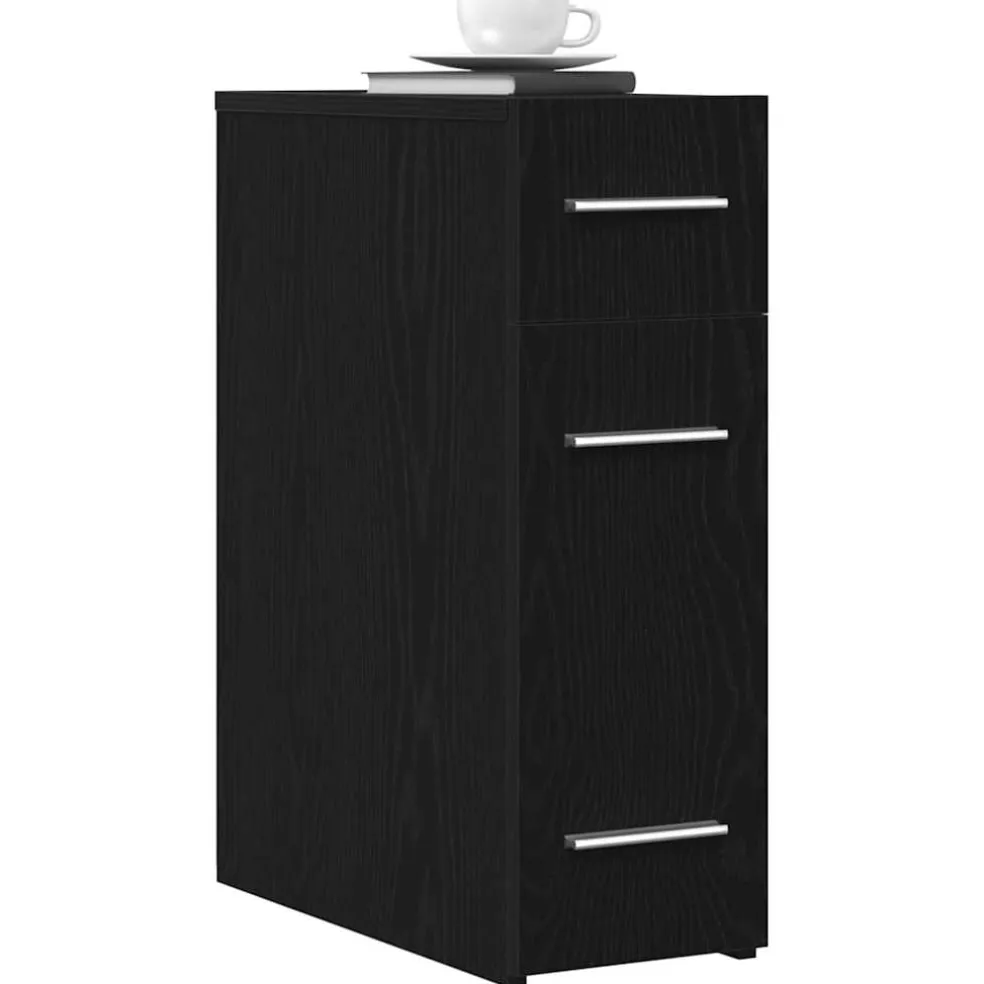 vidaXL Apothekerskast 20 x 45,5 x 60 cm Bewerkt hout Zwart Eiken
