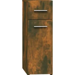 vidaXL Apothekerskast 20x45,5x60 cm bewerkt hout gerookt eikenkleurig