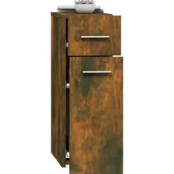 vidaXL Apothekerskast 20x45,5x60 cm bewerkt hout gerookt eikenkleurig