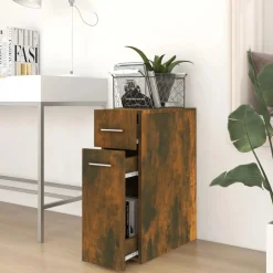vidaXL Apothekerskast 20x45,5x60 cm bewerkt hout gerookt eikenkleurig