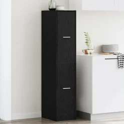 vidaXL Apothekerskast Zwart Eiken 30x41x144,5 cm Bewerkt Hout