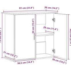 vidaXL Aquariumstandaard Artisan Eikenhout 81x36x73 cm Bewerkt Hout