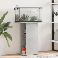 vidaXL Aquariumstandaard betongrijs 60,5x36x72,5 cm bewerkt hout
