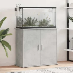 vidaXL Aquariumstandaard Betongrijs 81x36x73 cm Bewerkt hout