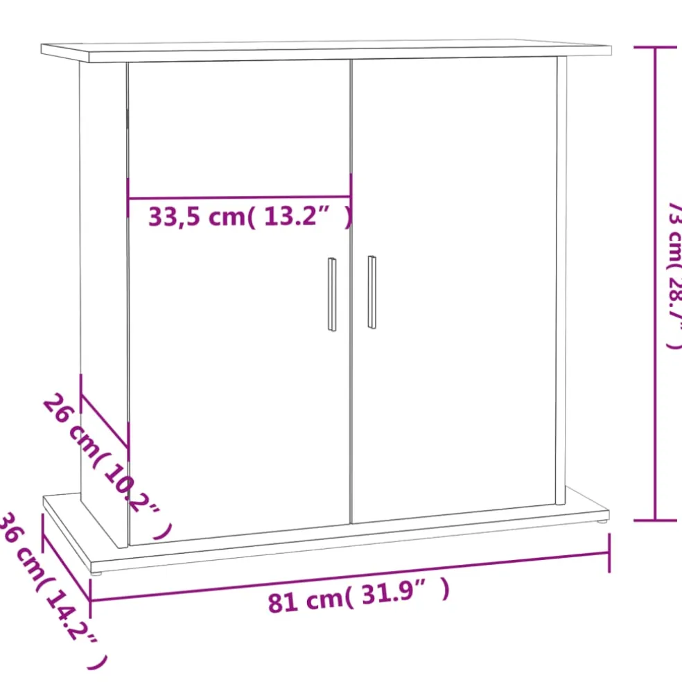 vidaXL Aquariumstandaard Betongrijs 81x36x73 cm Bewerkt hout
