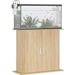 vidaXL Aquariumstandaard Sonoma Eiken 81x36x73 cm Bewerkt Hout