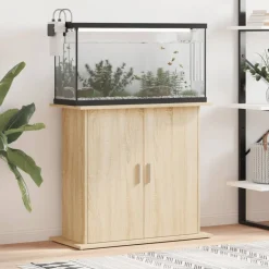 vidaXL Aquariumstandaard Sonoma Eiken 81x36x73 cm Bewerkt Hout
