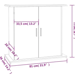 vidaXL Aquariumstandaard Sonoma Eiken 81x36x73 cm Bewerkt Hout
