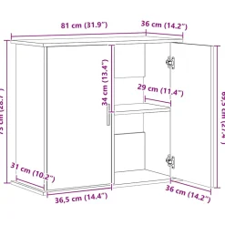 vidaXL Aquariumstandaard 81x36x73 cm bewerkt hout wit
