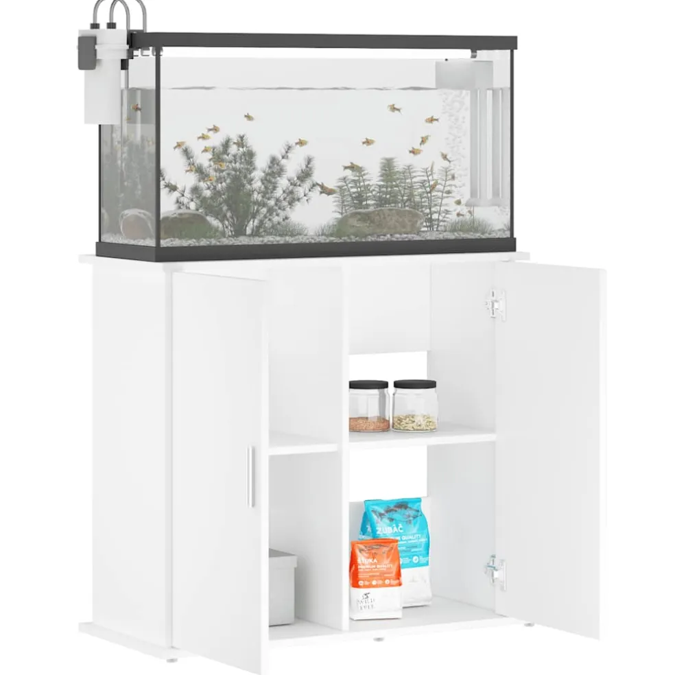 vidaXL Aquariumstandaard 81x36x73 cm bewerkt hout wit