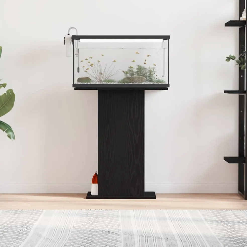 vidaXL Aquariumstandaard 60,5x36x72,5 cm spaanplaat zwart eikenkleurig