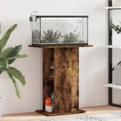 vidaXL Aquariumstandaard 60,5x36x72,5 cm bewerkt hout gerookt eiken