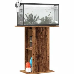 vidaXL Aquariumstandaard 36x60,5x72,5 cm bewerkt hout oud houtkleurig