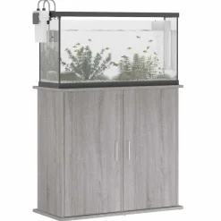 vidaXL Aquariumstandaard 81x36x73 cm bewerkt hout grijs sonoma eiken