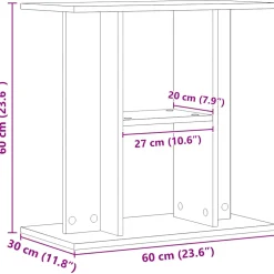 vidaXL Aquariumstandaard 60x30x60cm bewerkt hout artisanaal eikenkleur