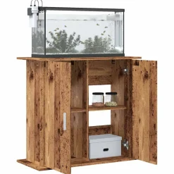vidaXL Aquariumstandaard 81x36x73 cm bewerkt hout oud houtkleurig