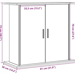 vidaXL Aquariumstandaard 81x36x73 cm bewerkt hout oud houtkleurig