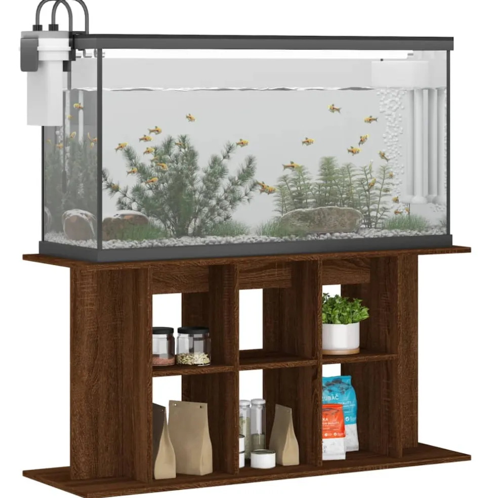 vidaXL Aquariumstandaard 120x40x60 cm bewerkt hout bruin eikenkleur