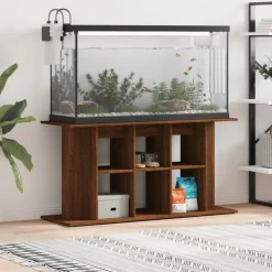 vidaXL Aquariumstandaard 120x40x60 cm bewerkt hout bruin eikenkleur