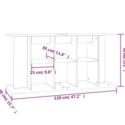vidaXL Aquariumstandaard 120x40x60 cm bewerkt hout bruin eikenkleur