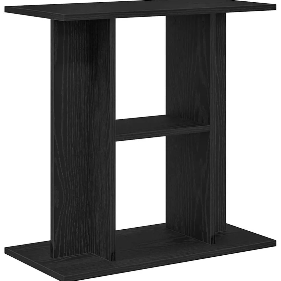 vidaXL Aquariumstandaard Zwart Eiken 60x30x60 cm Bewerkt Hout