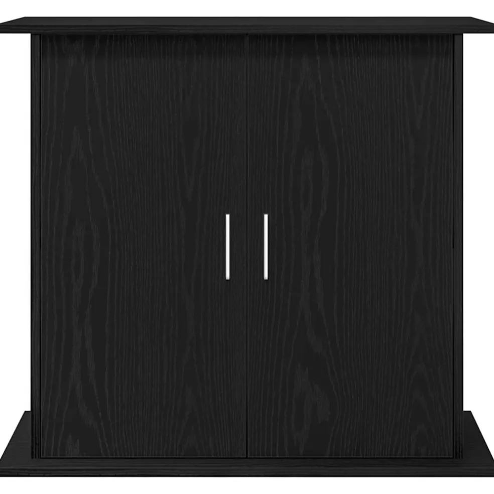 vidaXL Aquariumstandaard Zwart Eiken 81x36x73 cm Bewerkt Hout