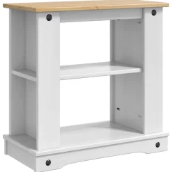 vidaXL Aquarium Stand CORONA Wit en Bruin 60 x 30 x 60 cm 150 kg