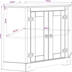 vidaXL Aquarium Stand CORONA Wit 70 x 70 x 73 cm 300 kg