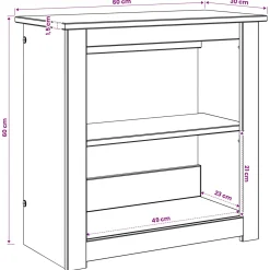 vidaXL Aquarium Stand PANAMA Bruin 60 x 30 x 60 cm 150 kg