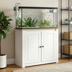 vidaXL Aquarium Stand PANAMA Wit en Bruin 81 x 36 x 73 cm 250 kg