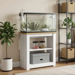 vidaXL Aquarium Stand PANAMA Wit en Bruin 60 x 30 x 60 cm 150 kg