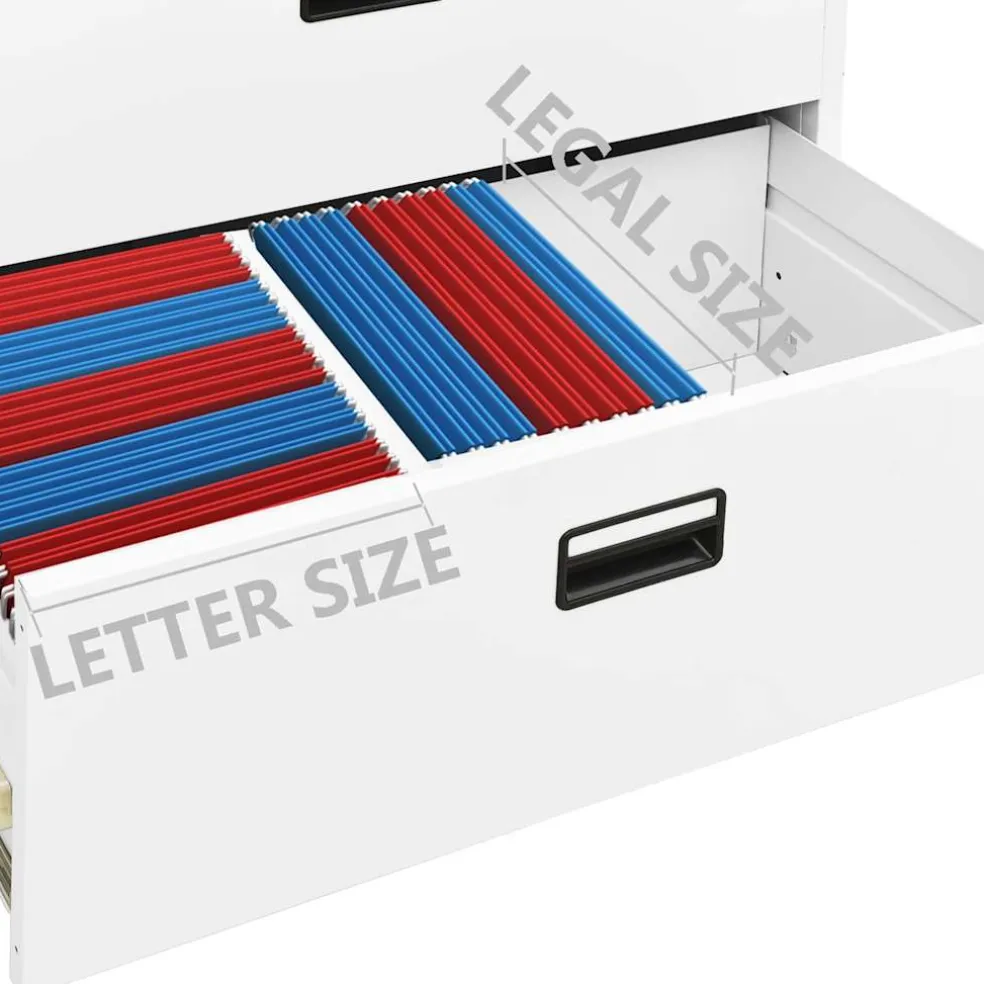 vidaXL Archiefkast 90x46x72,5 cm staal wit