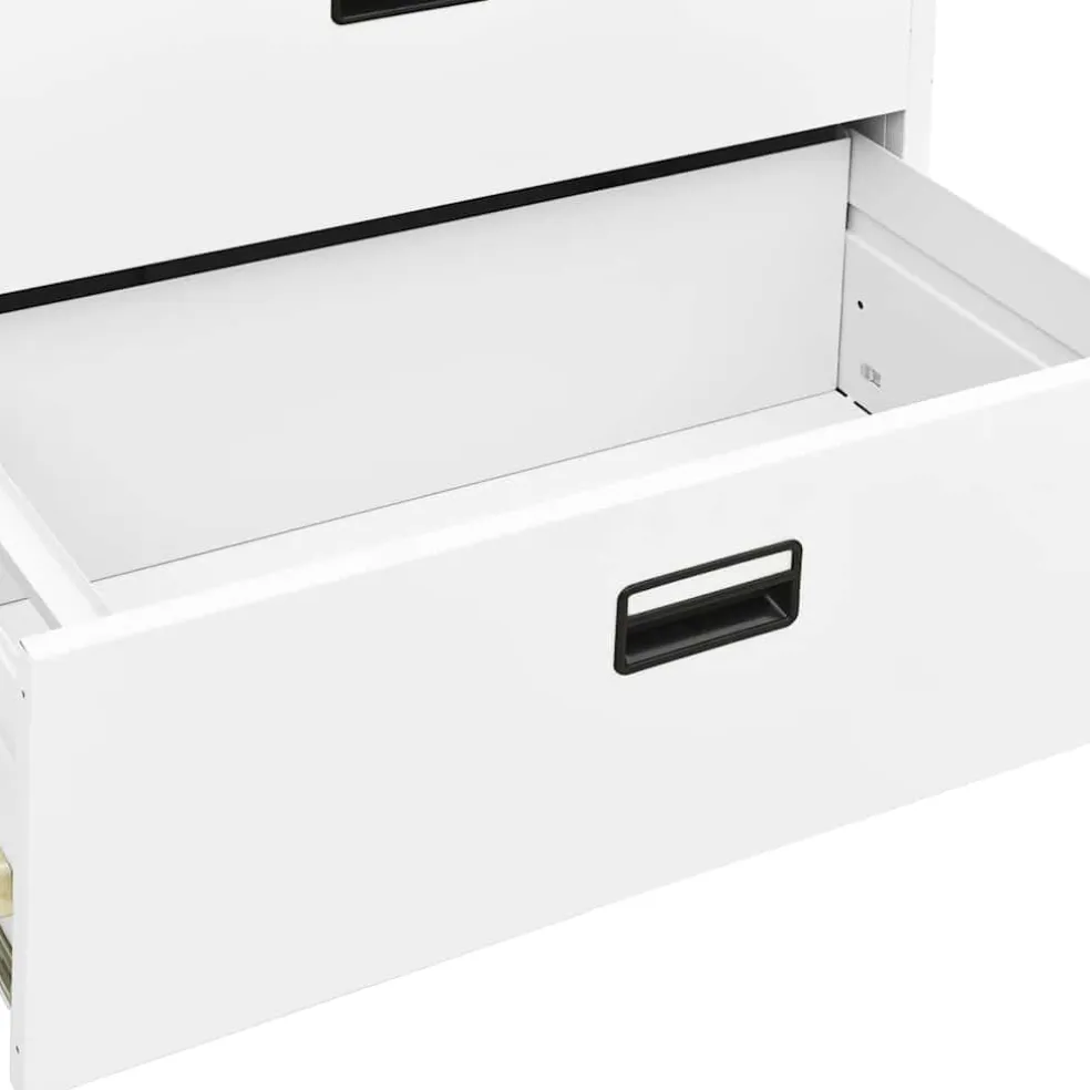 vidaXL Archiefkast 90x46x72,5 cm staal wit