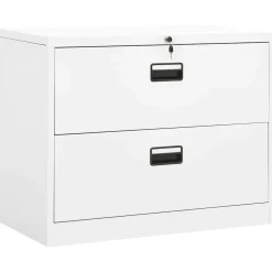 vidaXL Archiefkast 90x46x72,5 cm staal wit