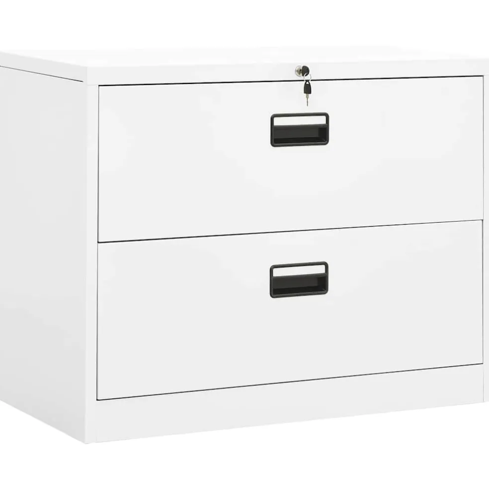 vidaXL Archiefkast 90x46x72,5 cm staal wit